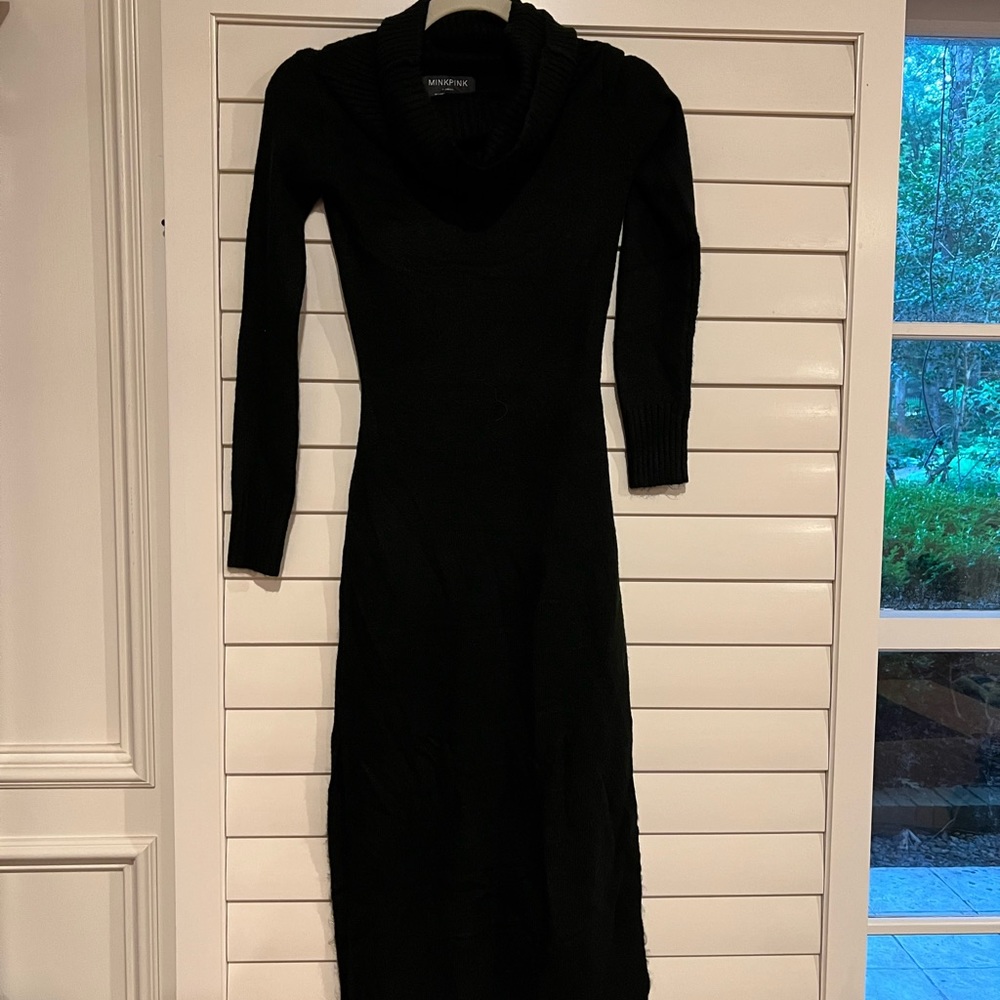 Mink Pink Black Sweater Dress